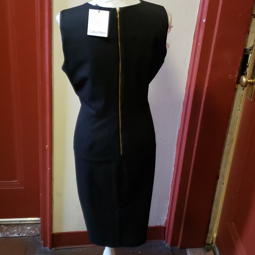 Calvin Klein  b7c blk/wht/ citron Dress Size 14 - Picture 6 of 16
